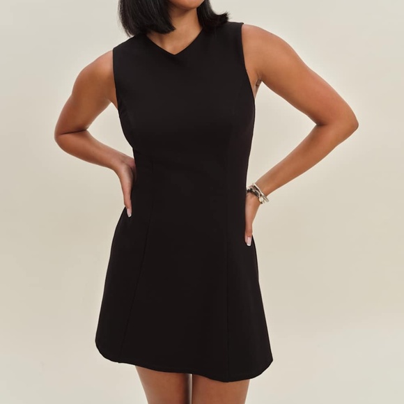 Reformation Ava Heavy Knit Dress Black - Size M - Picture 1 of 4